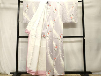 平和屋着物■上質な小紋　草花文　暈し染め　正絹　逸品　CABM1629ev