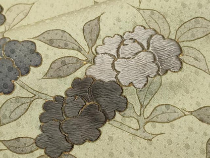 平和屋着物■訪問着　刺繍　椿　金彩　正絹　逸品　CABM1632ev