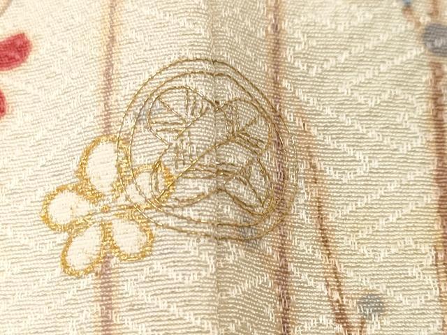 平和屋着物■訪問着　芝草エ霞草花文　暈し染め　金彩　正絹　逸品　CABM1637ev