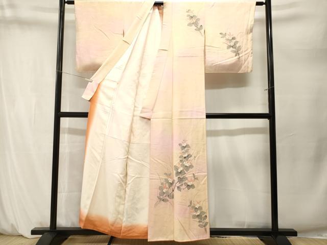 平和屋着物■訪問着　芝草枝花文　暈し染め　正絹　逸品　CABM1638ev