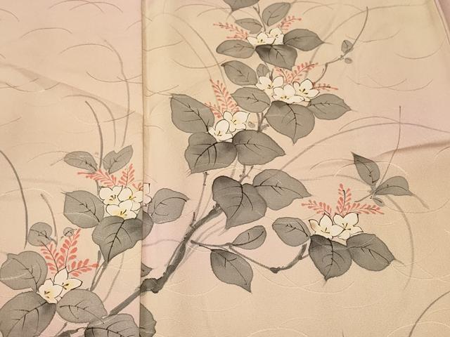 平和屋着物■訪問着　芝草枝花文　暈し染め　正絹　逸品　CABM1638ev