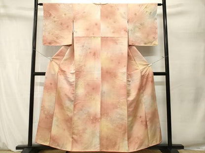 平和屋着物■上質な小紋　霞文　雲取り流水花地紋　暈し染め　正絹　逸品　CABM1640ev