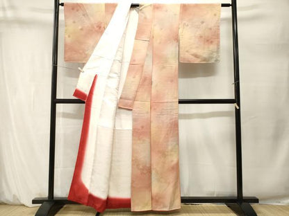平和屋着物■上質な小紋　霞文　雲取り流水花地紋　暈し染め　正絹　逸品　CABM1640ev