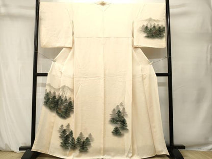 平和屋着物■訪問着　樹林風景文　暈し染め　正絹　逸品　CABM1641ev