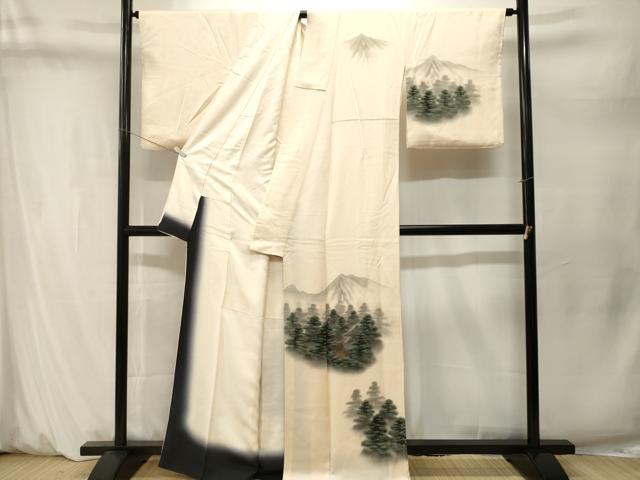 平和屋着物■訪問着　樹林風景文　暈し染め　正絹　逸品　CABM1641ev