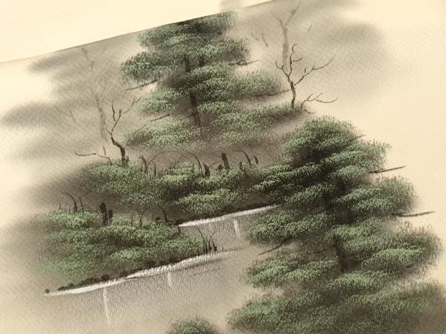 平和屋着物■訪問着　樹林風景文　暈し染め　正絹　逸品　CABM1641ev