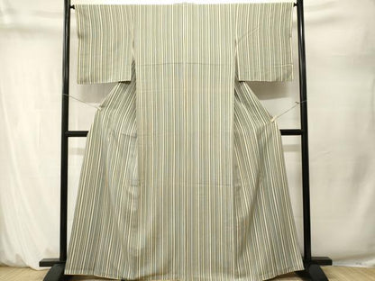 平和屋着物■上質な小紋　縞　正絹　逸品　CABM1644ev