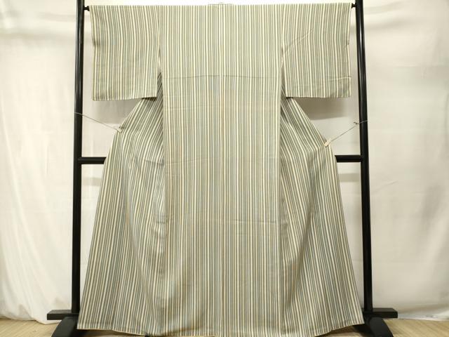 平和屋着物■上質な小紋　縞　正絹　逸品　CABM1644ev