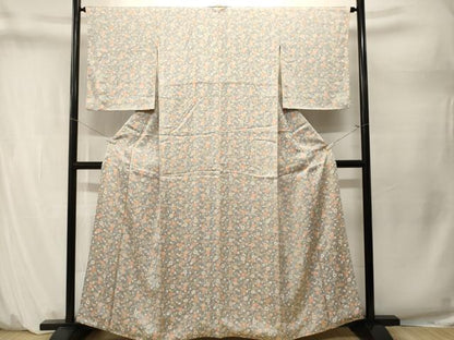 平和屋着物■上質な小紋　枝花文　正絹　逸品　CABM1645ev