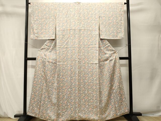 平和屋着物■上質な小紋　枝花文　正絹　逸品　CABM1645ev