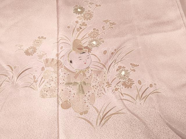 平和屋着物■訪問着　刺繍　唐子草花文　暈し染め　金彩　正絹　逸品　CABM1646ev