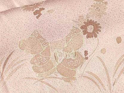 平和屋着物■訪問着　刺繍　唐子草花文　暈し染め　金彩　正絹　逸品　CABM1646ev