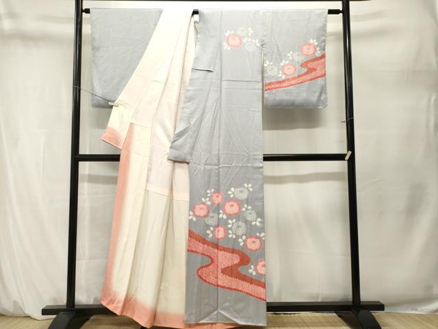 平和屋着物■訪問着　絞り　万寿菊　金彩　正絹　逸品　CABM1654ev