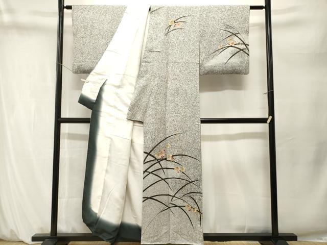 平和屋着物■訪問着　芒　蔦の葉　南天文　たたき染め　正絹　逸品　CABM1655ev
