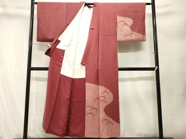 平和屋着物■訪問着　総絞り　芝草文　正絹　逸品　CABM1657ev