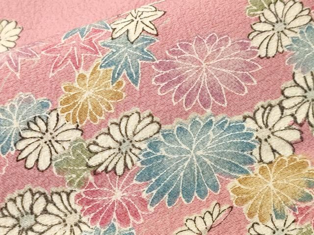 平和屋着物■上質な小紋　草花文　正絹　逸品　CABM1664ev