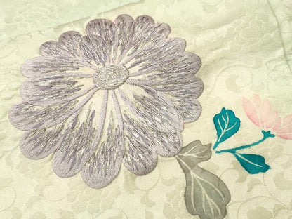 平和屋着物■豪華振袖　刺繍　舞花文　暈し染め　金銀糸　正絹　逸品　CABM1668ev