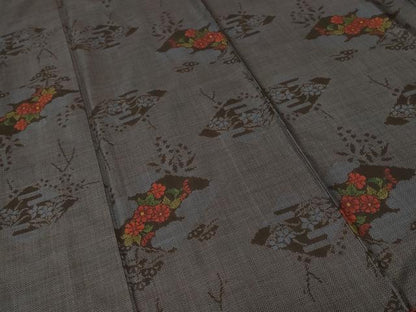 平和屋着物■本場大島紬　7マルキ　菱草花文　正絹　逸品　CABM1669ev