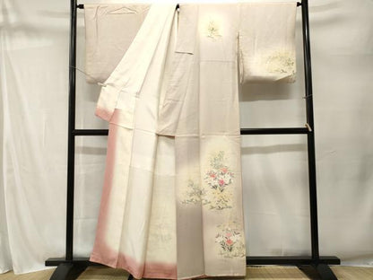 平和屋着物■訪問着　草花文　暈し染め　正絹　逸品　CABM1675ev