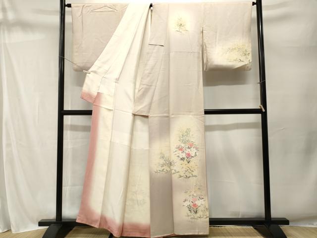 平和屋着物■訪問着　草花文　暈し染め　正絹　逸品　CABM1675ev