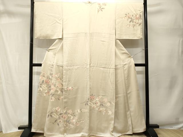 平和屋着物■訪問着　更紗枝花文　正絹　逸品　CABM1676ev