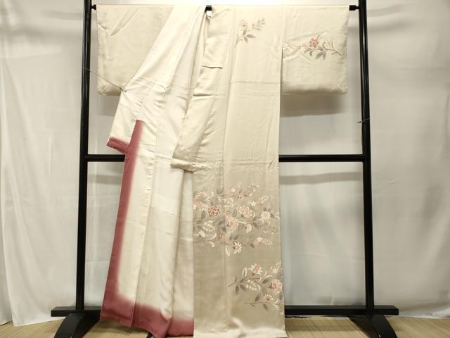 平和屋着物■訪問着　更紗枝花文　正絹　逸品　CABM1676ev