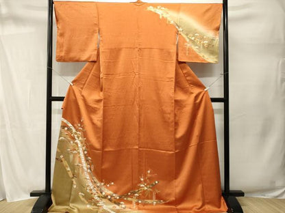 平和屋着物■訪問着　束ね熨斗草花文　暈し染め　金彩　正絹　逸品　CABM1678ev