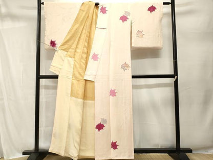 平和屋着物■上質な小紋　地紋起こし　草花文　正絹　逸品　CABM1679ev