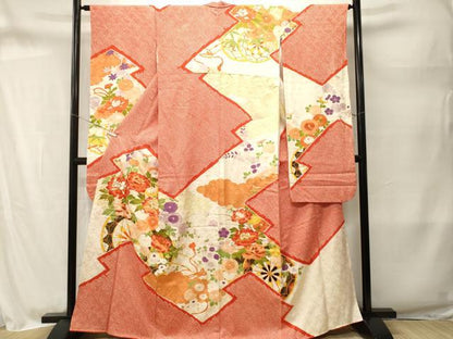 平和屋着物■豪華振袖　駒刺繍　絞り　松皮菱花車文　暈し染め　金彩　正絹　逸品　CABM1691ev