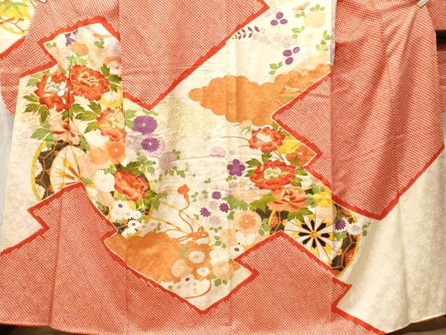 平和屋着物■豪華振袖　駒刺繍　絞り　松皮菱花車文　暈し染め　金彩　正絹　逸品　CABM1691ev