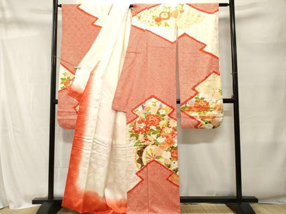 平和屋着物■豪華振袖　駒刺繍　絞り　松皮菱花車文　暈し染め　金彩　正絹　逸品　CABM1691ev