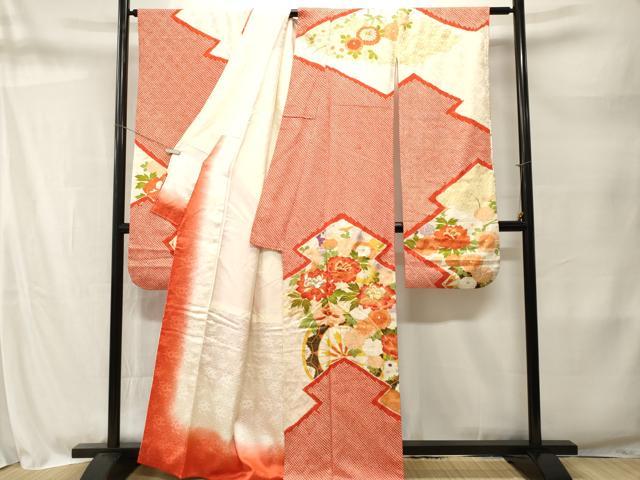 平和屋着物■豪華振袖　駒刺繍　絞り　松皮菱花車文　暈し染め　金彩　正絹　逸品　CABM1691ev