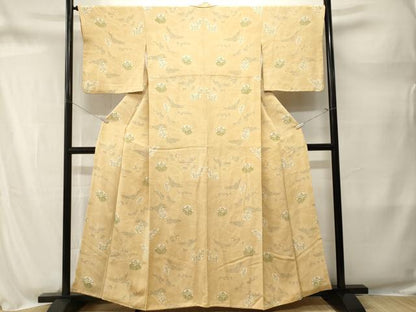 平和屋着物■上質な小紋　裏菊花丸文　正絹　逸品　CABM1697ev