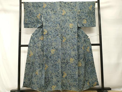 平和屋着物■上質な小紋　花唐草文　正絹　逸品　CABM1698ev