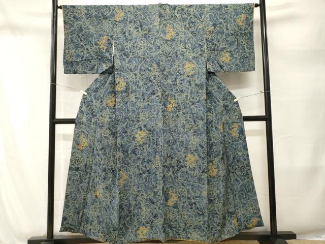 平和屋着物■上質な小紋　花唐草文　正絹　逸品　CABM1698ev