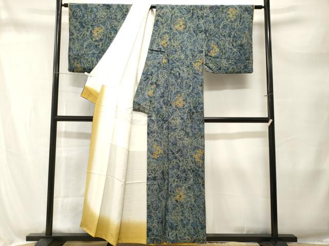 平和屋着物■上質な小紋　花唐草文　正絹　逸品　CABM1698ev