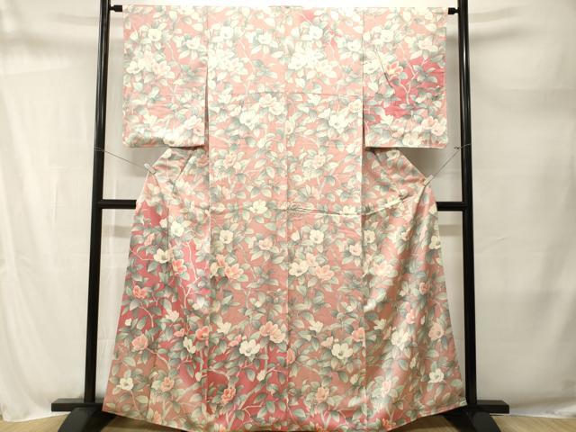 平和屋着物■訪問着　枝椿文　暈し染め　金彩　正絹　逸品　CABM1701ev