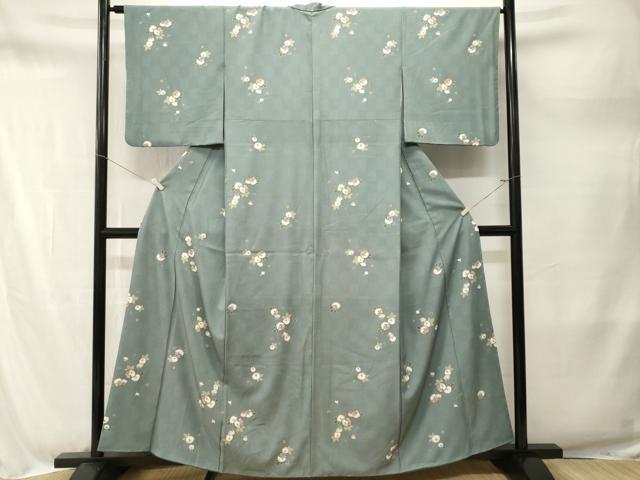平和屋着物■上質な小紋　兎　万寿菊花文　正絹　逸品　CABM1703ev