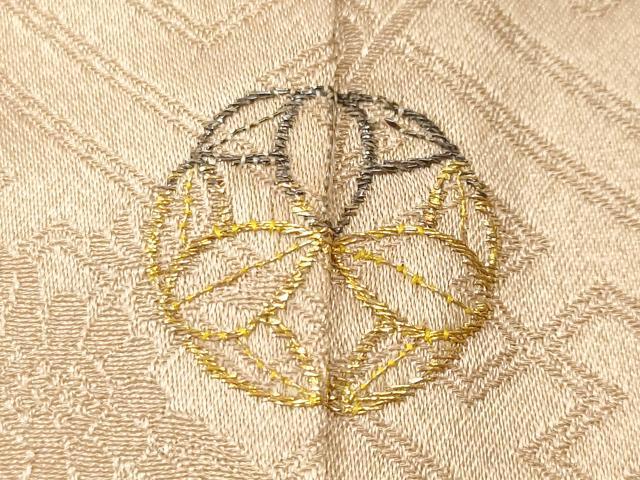 平和屋着物■豪華色留袖　駒刺繍　天井檜扇草花文　暈し染め　金彩　正絹　逸品　CABM1704ev