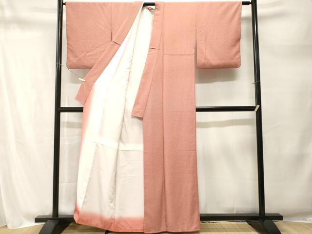 平和屋着物■江戸小紋　万筋　銀首色×白色　正絹　逸品　CABM1706ev