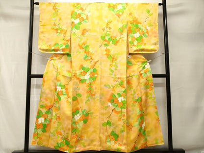 平和屋着物■上質な小紋　枝花文　暈し染め　正絹　逸品　CABM1708ev