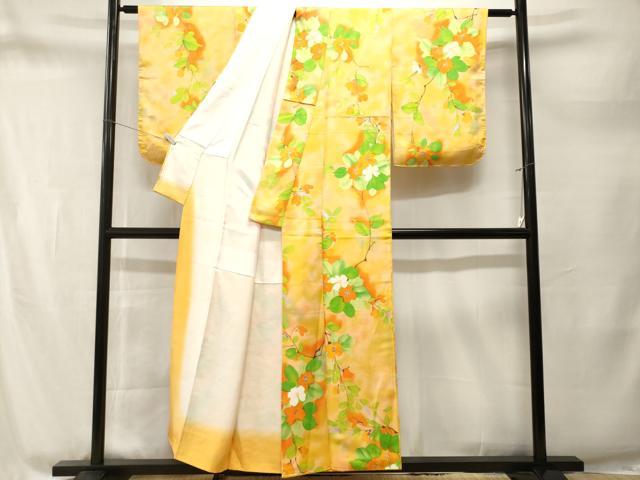 平和屋着物■上質な小紋　枝花文　暈し染め　正絹　逸品　CABM1708ev