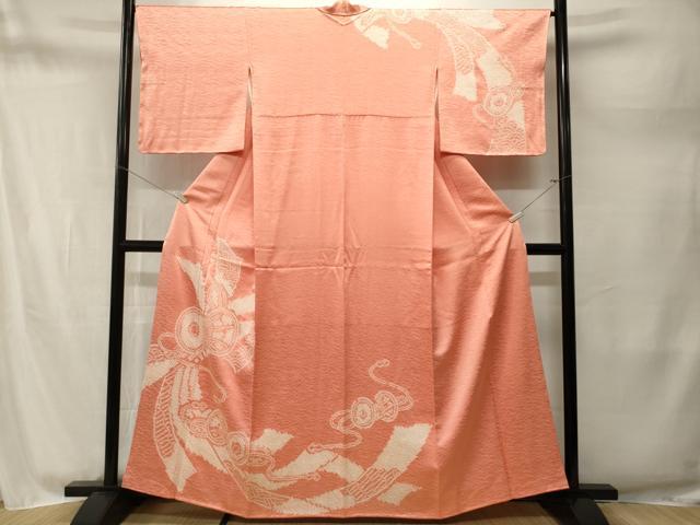 平和屋着物■訪問着　総絞り　束ね熨斗鼓文　正絹　逸品　CABM1709ev