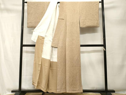平和屋着物■上質な小紋　作家物　霰文　鬼しぼ縮緬　正絹　逸品　CABM1712ev