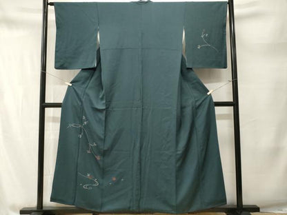 平和屋着物■訪問着　刺繍　流水枝花文　銀糸　やまと誂製　正絹　逸品　CABM1715ev