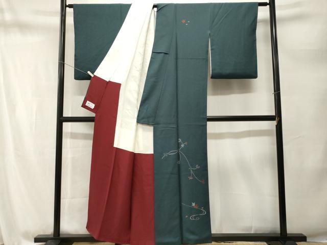 平和屋着物■訪問着　刺繍　流水枝花文　銀糸　やまと誂製　正絹　逸品　CABM1715ev