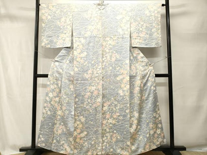 平和屋着物■上質な小紋　枝花文　金彩　正絹　逸品　CABM1716ev