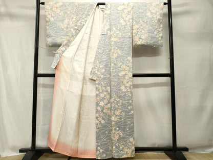 平和屋着物■上質な小紋　枝花文　金彩　正絹　逸品　CABM1716ev