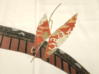 平和屋着物■訪問着　舞蝶乱菊花文　金彩　正絹　逸品　CABM1724ev