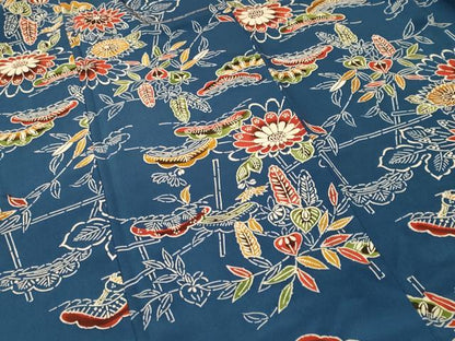 平和屋着物■上質な小紋　型染め　菊　松花文　正絹　逸品　CABM1726ev